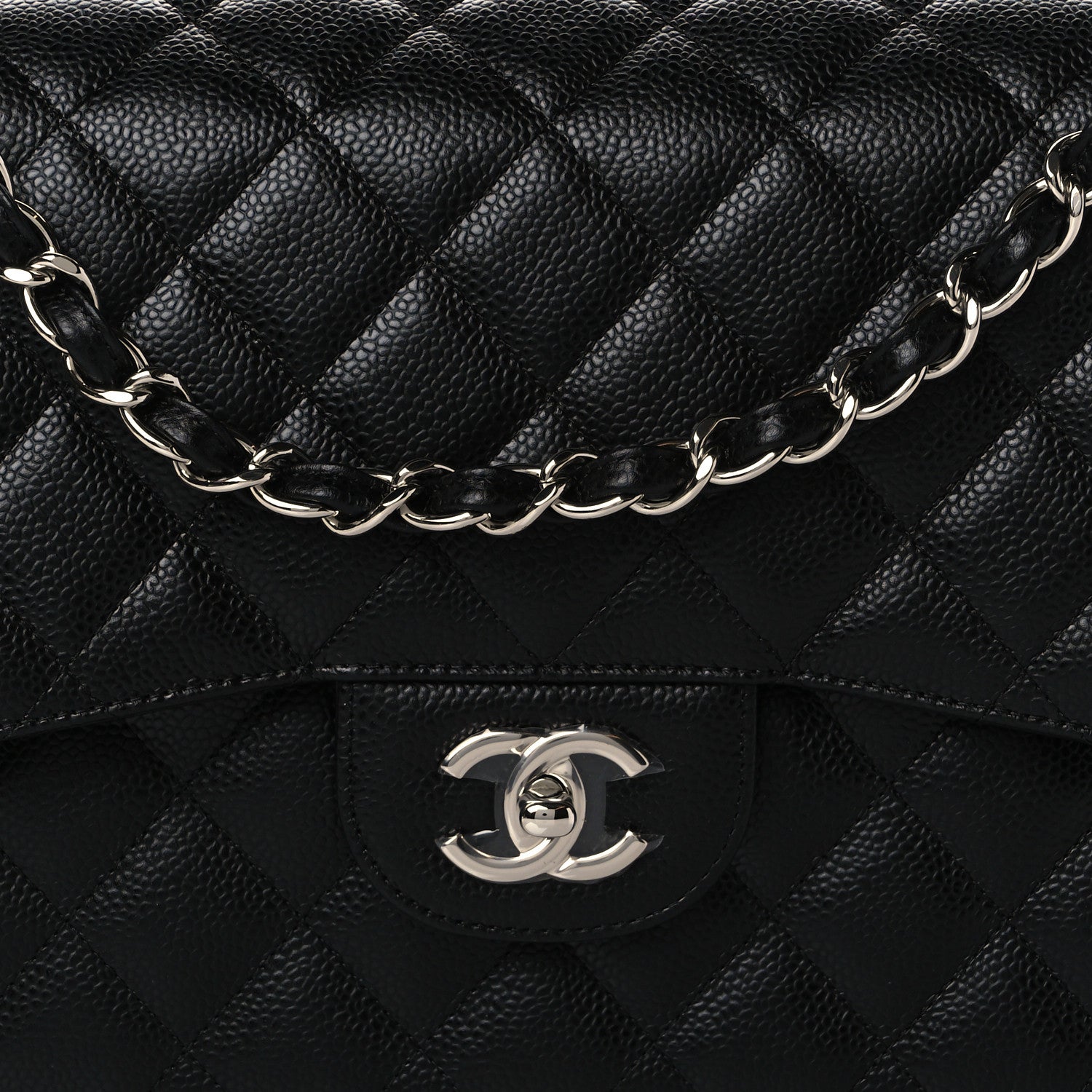 Chanel Caviar Quilted Jumbo Double Flap Black 8 of 10