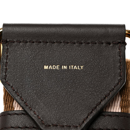 Fendi Ribbon Vitello Century FF 1974 Embroidered Adjustable Strap You Fango Rosa Confetto Chocolate 4 of 5