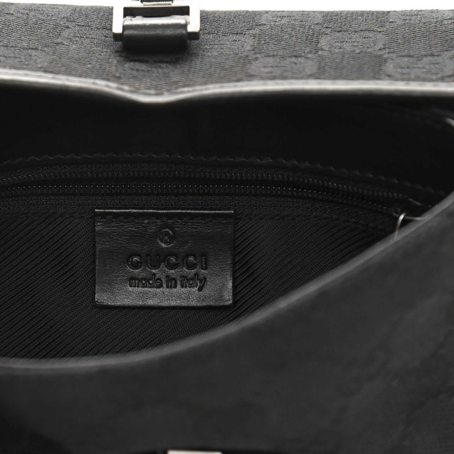 GG Monogram Web Flight Belt Bag Black