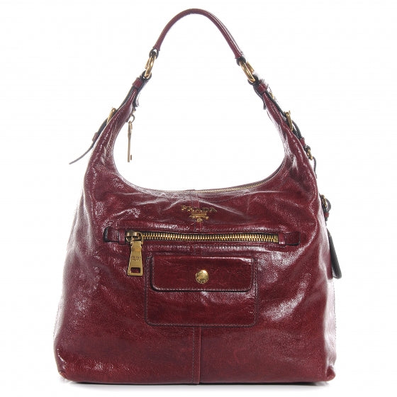 Prada Vitello Shine Hobo Amaranto 1 of 9