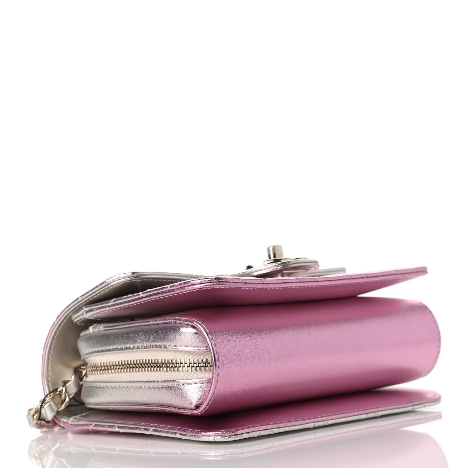 Chanel Metallic Lambskin Like A Wallet Flap Golden Pink 4 of 12