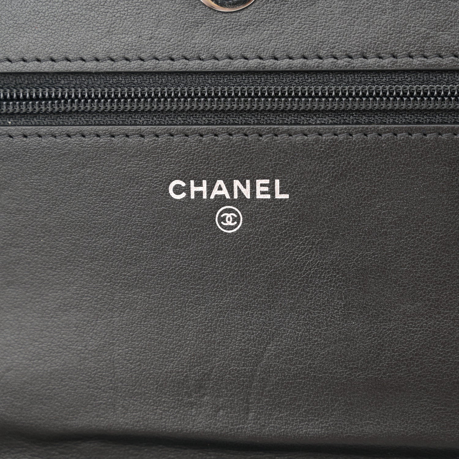 Chanel Lambskin Chevron Quilted Wallet On Chain WOC Black 6 of 12
