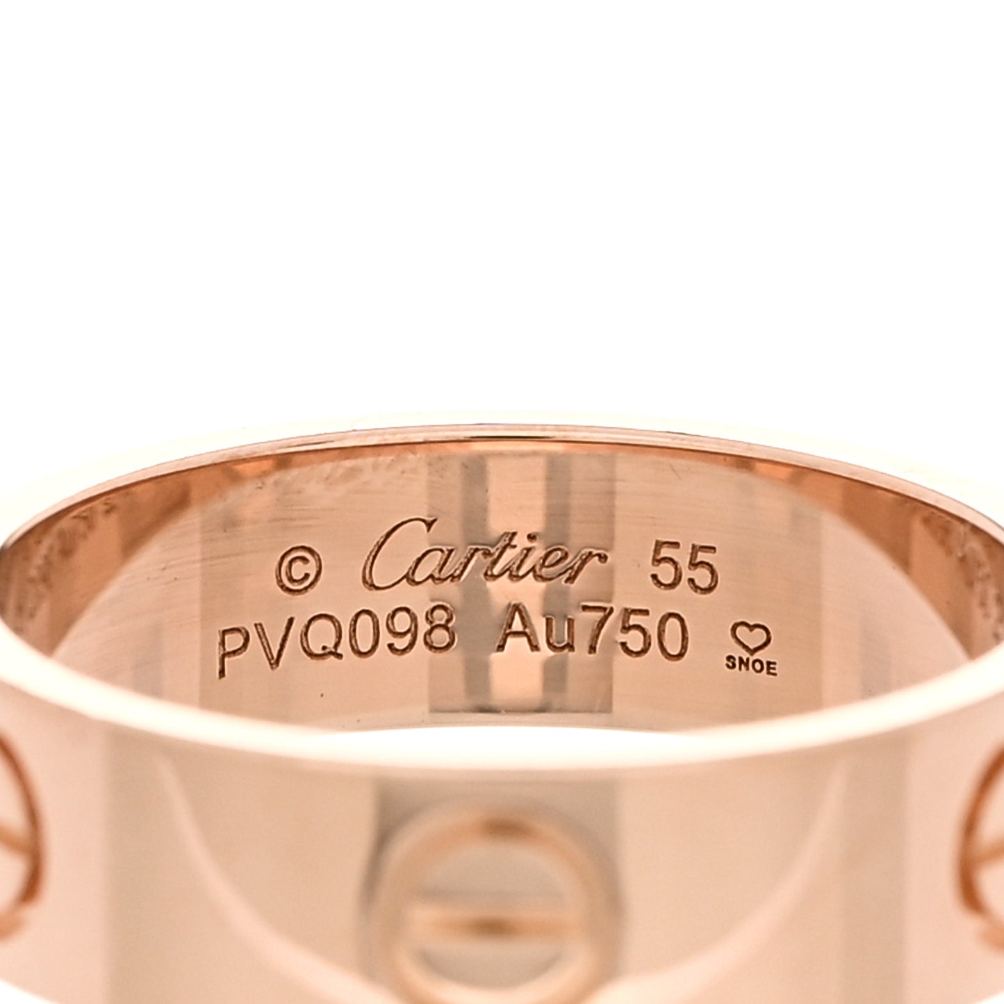 18K Pink Gold 5.5mm LOVE Ring 55 7.25