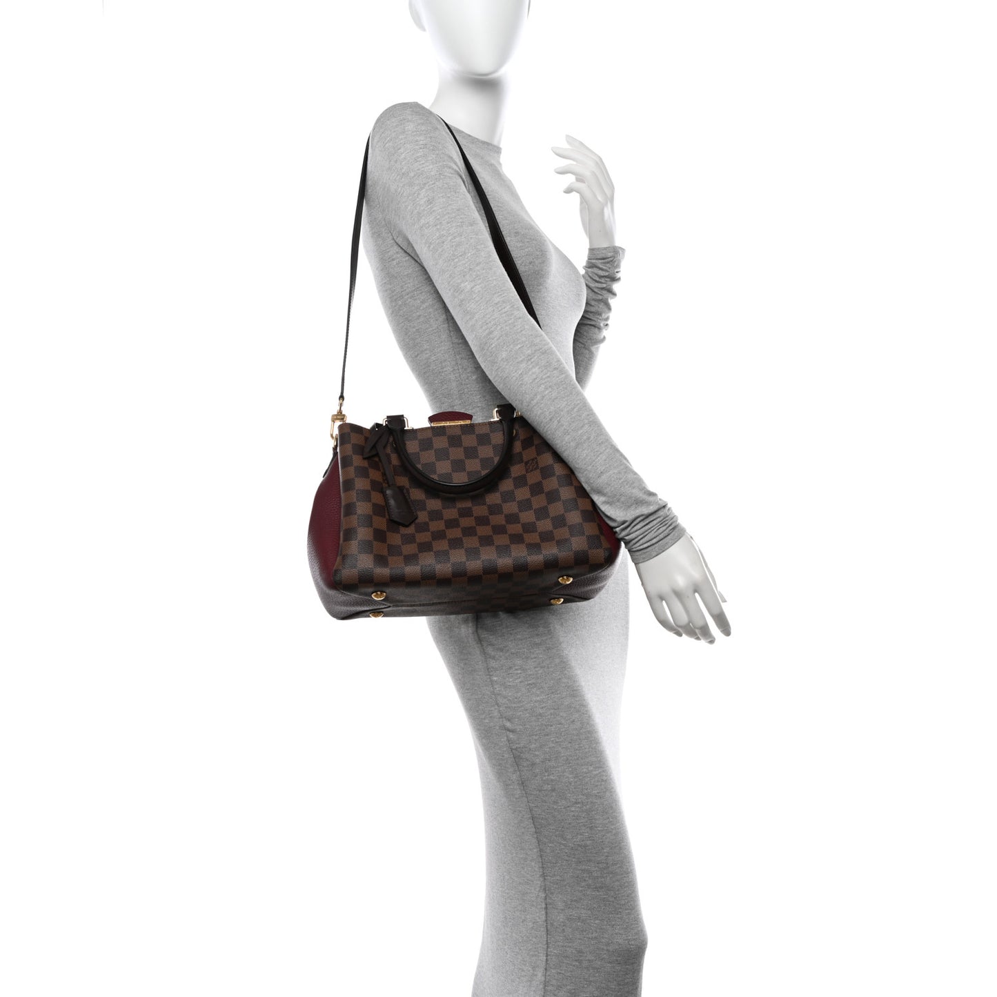 Damier Ebene Cuir Taurillon Brittany Bordeaux