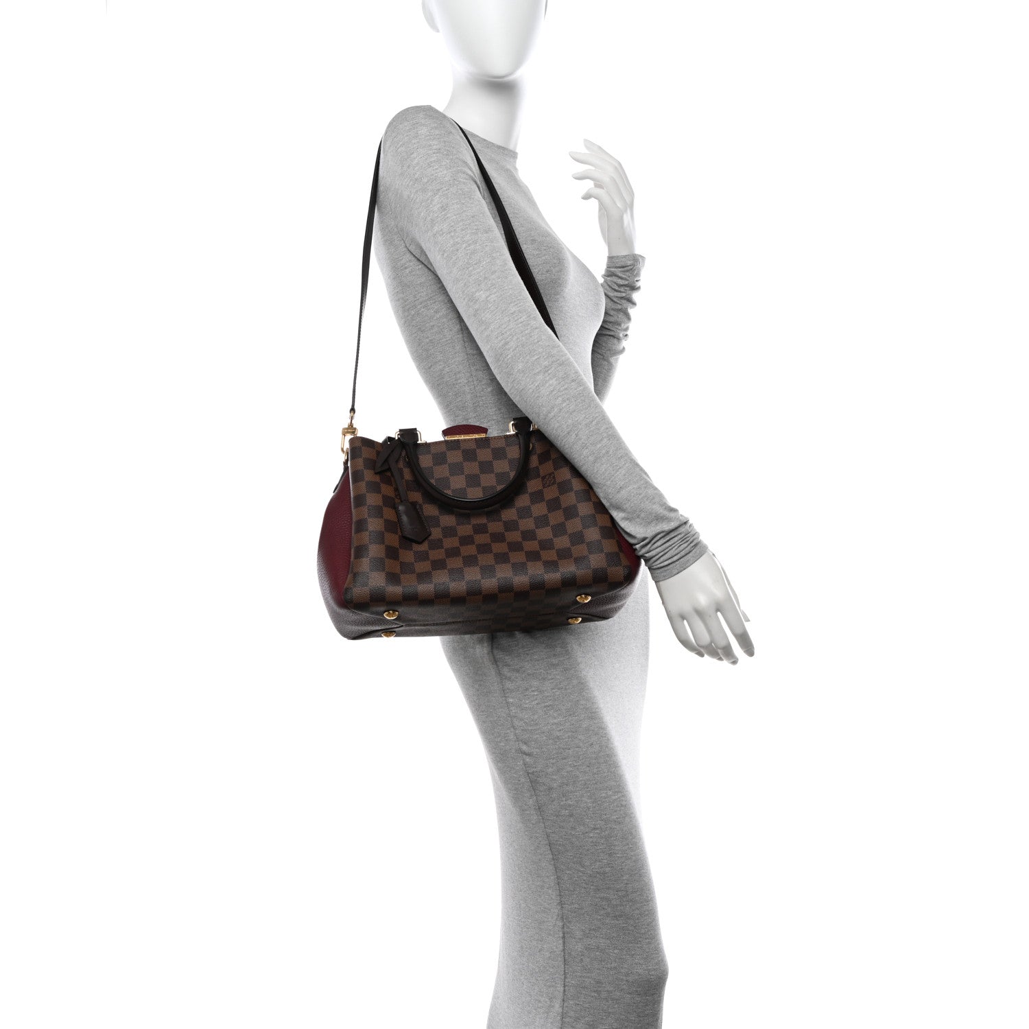 Louis Vuitton Damier Ebene Cuir Taurillon Brittany Bordeaux 2 of 15