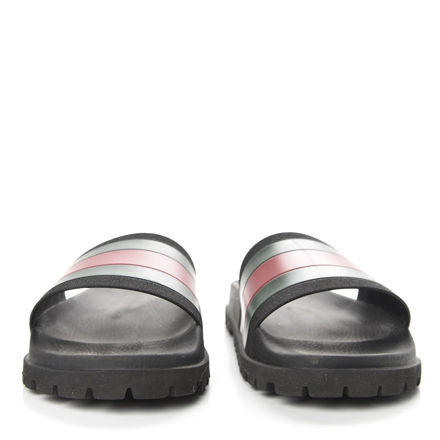 Rubber Web Mens Lug Sole Slide Sandals 12 Black Green Red