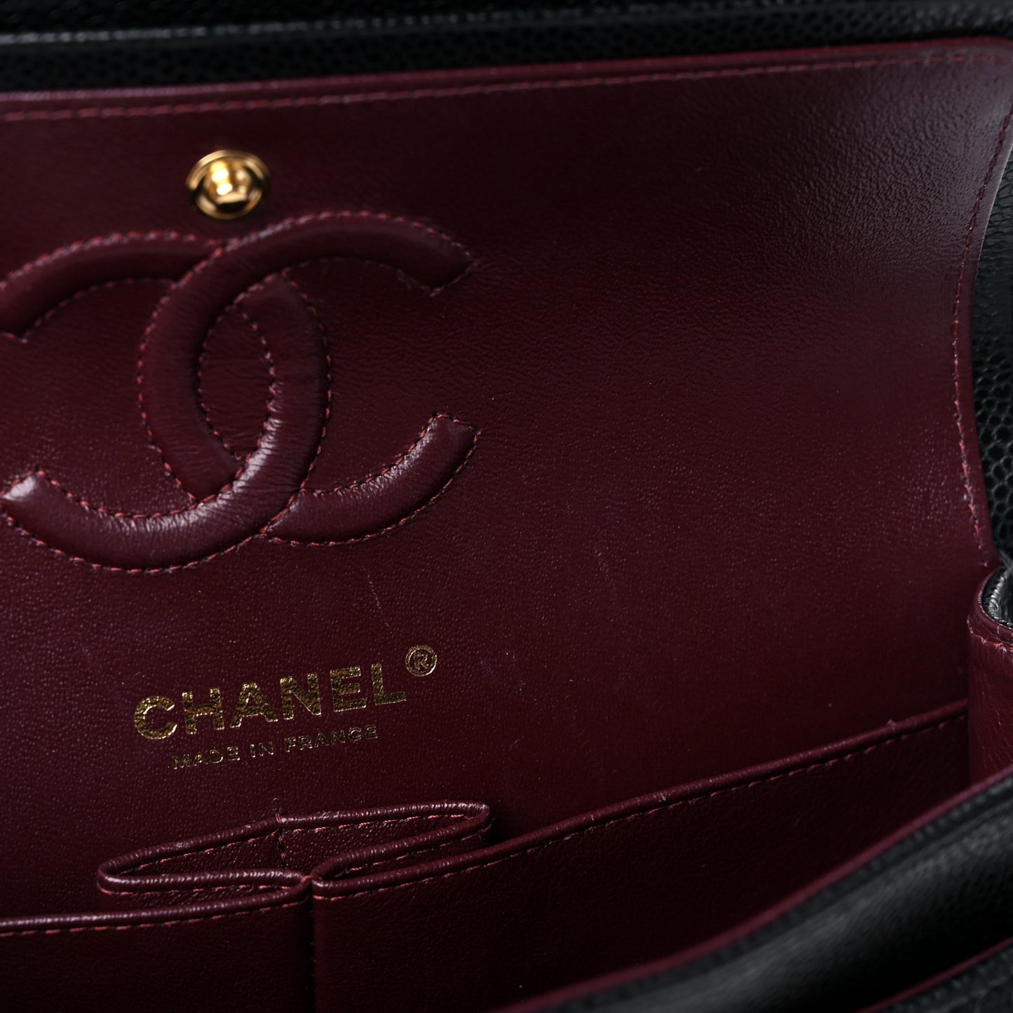 Caviar Quilted Small Double Flap Black