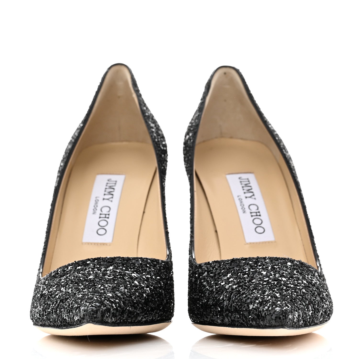 Jimmy Choo Coarse Glitter Abel 100 Pumps 37.5 Black 2 of 8