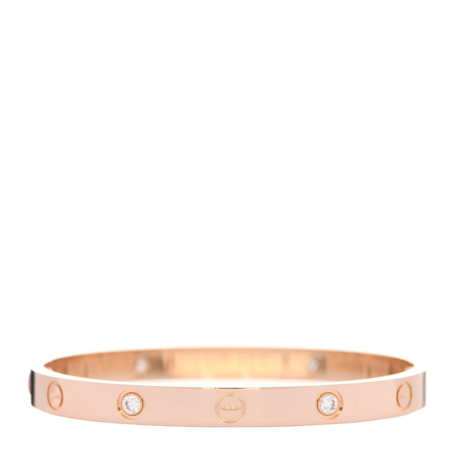 Cartier 18K Pink Gold 4 Diamond LOVE Bracelet 17 2 of 7