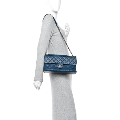 Chanel Goatskin Quilted Medium Flap Blue 2 of 10