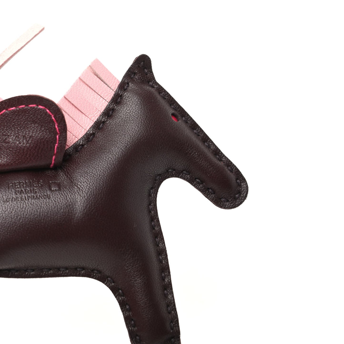 Milo Lambskin Matte Alligator Touch Grigri Rodeo Horse Bag Charm PM Rouge Sellier Framboise Rose Sakura