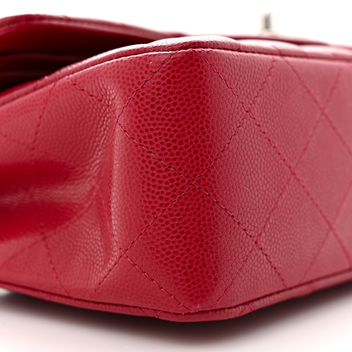 Caviar Quilted Small Double Flap Dark Pink
