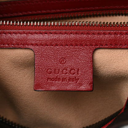 Gucci Vintage Effect Calfskin Matelasse Diagonal Small Torchon GG Marmont Bamboo Top Handle Shoulder Bag Black Romantic Cherry 6 of 12