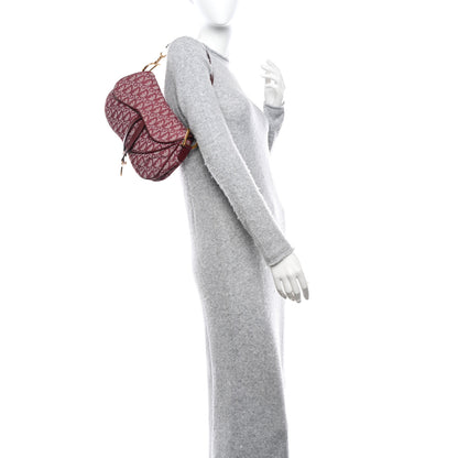 Christian Dior Monogram Double Saddle Bag Burgundy 2 of 10