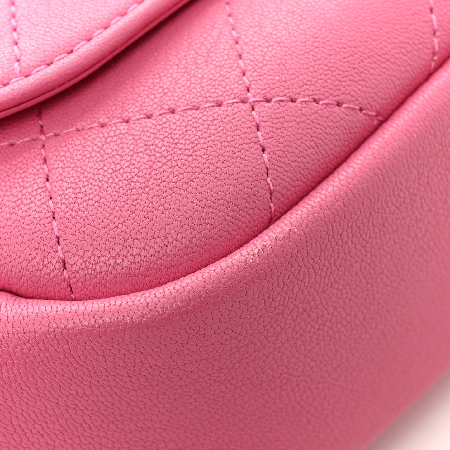 Goatskin Stitched Casual Trip Single Flap Pink