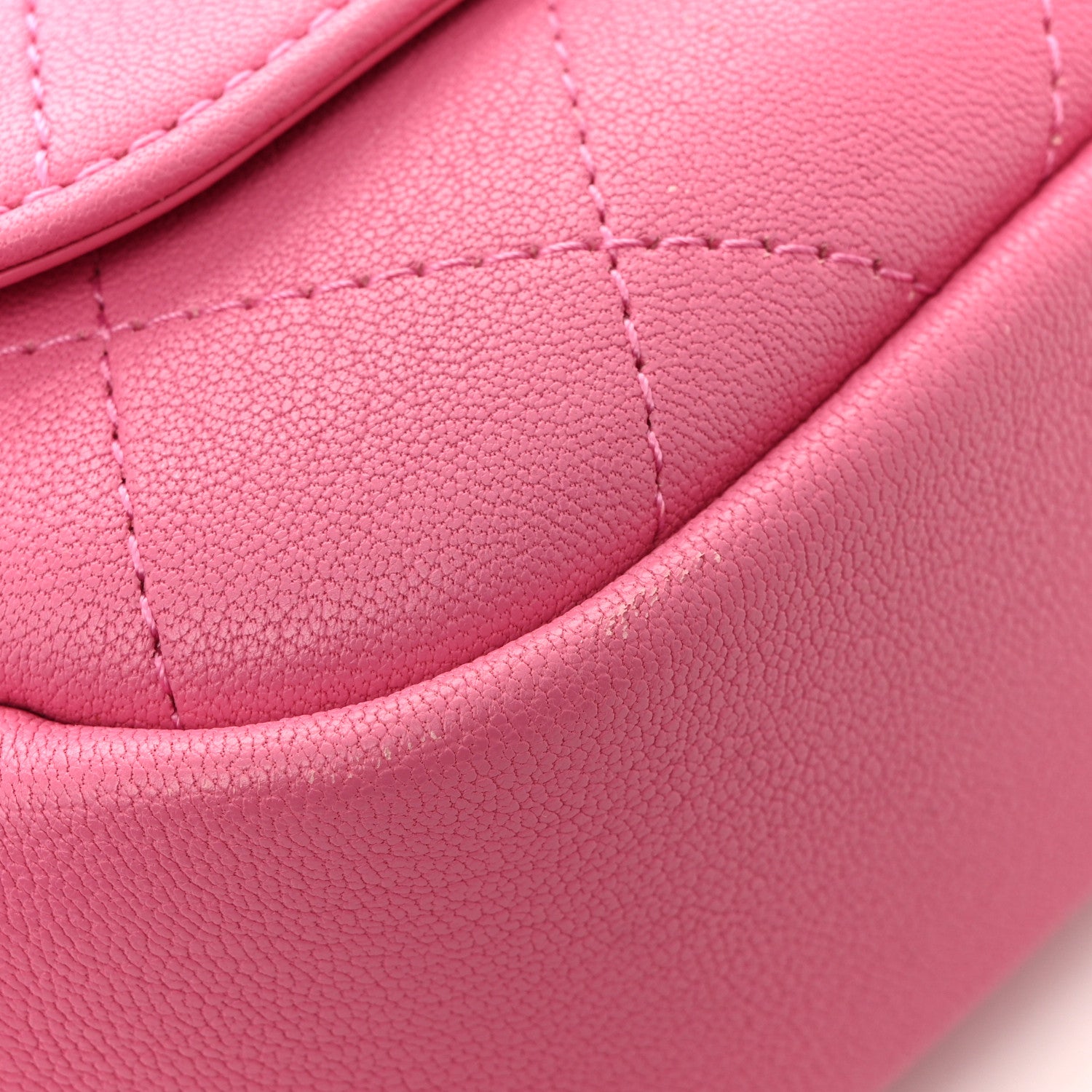 Chanel Goatskin Stitched Casual Trip Single Flap Pink 11 of 13