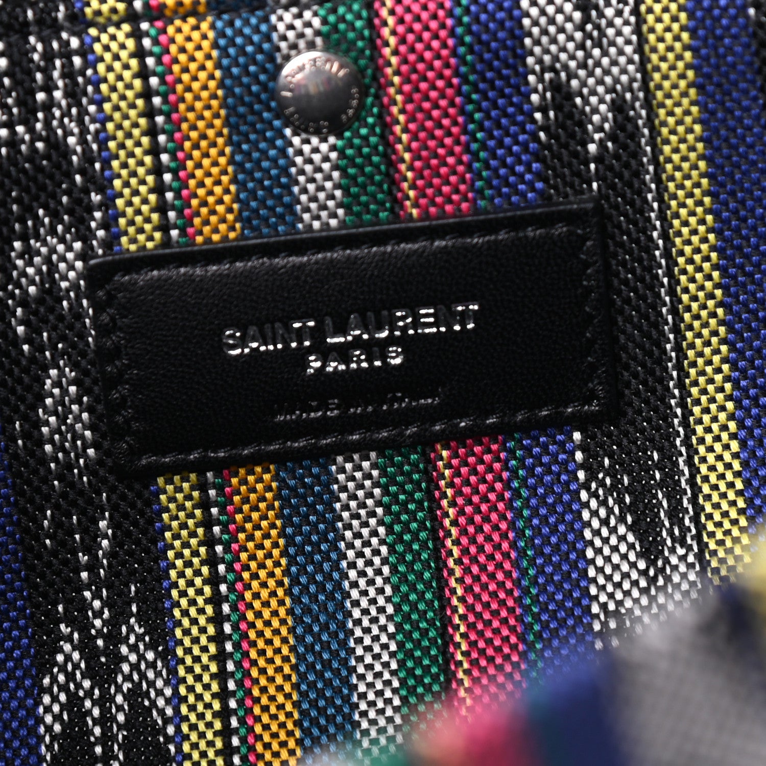 Saint Laurent Canvas Ikat Antibe Flat Shopping Tote Multicolor 6 of 9