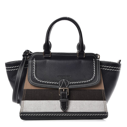 Burberry Mega Check Grained Calfskin Medium Harcourt Satchel Black 1 of 10