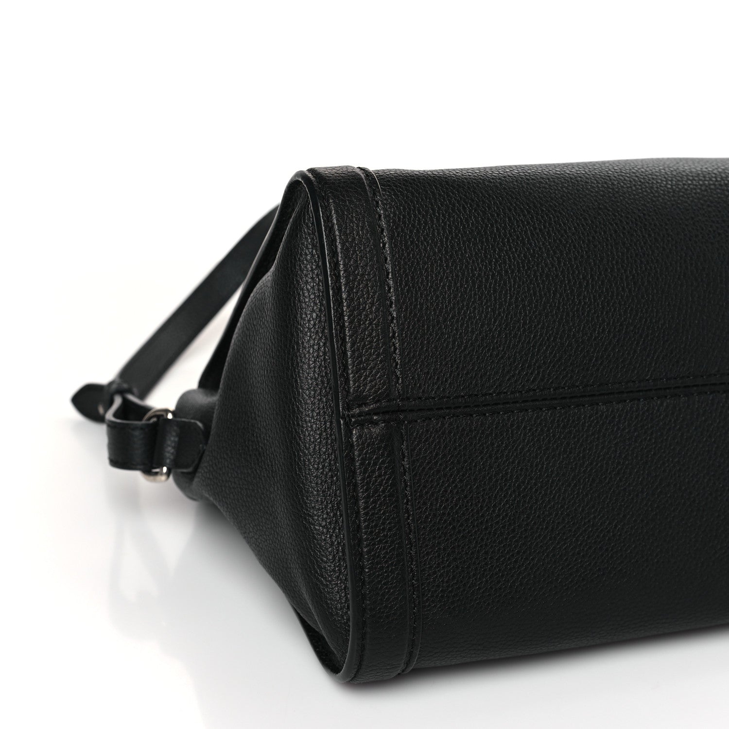 Alexander McQueen Pebbled Calfskin Small Skull Padlock Zip Around Tote Black 8 of 9