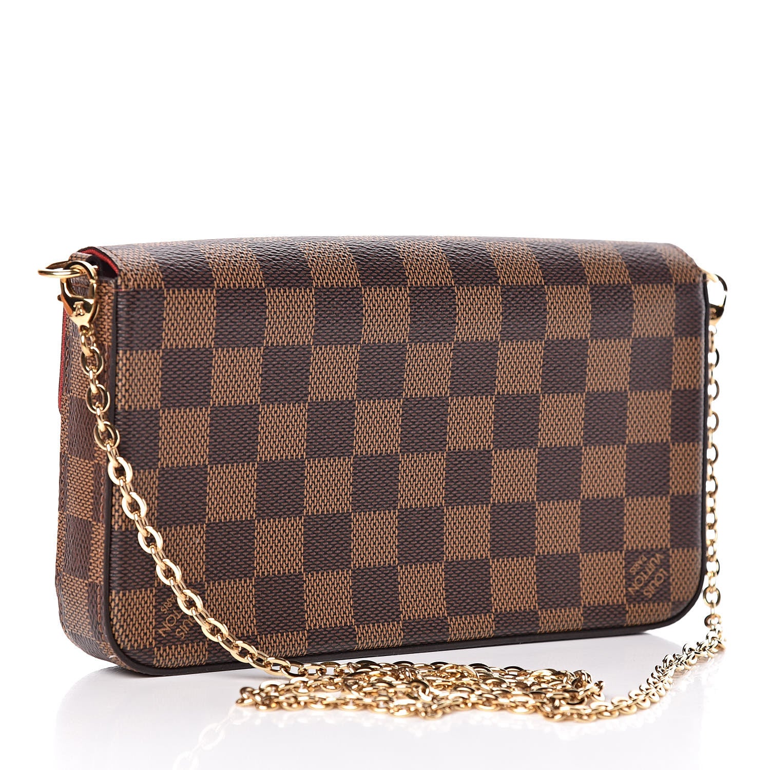 Louis Vuitton Damier Ebene Pochette Felicie Chain Wallet 3 of 10