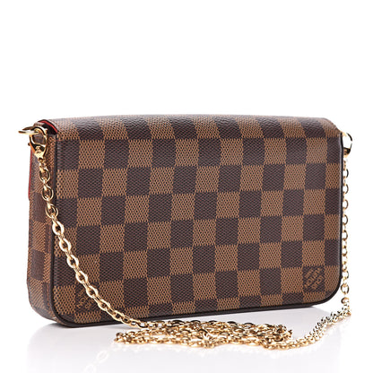 Louis Vuitton Damier Ebene Pochette Felicie Chain Wallet 3 of 10