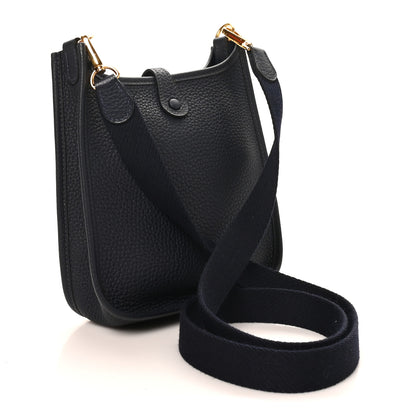 Hermes Taurillon Clemence Evelyne TPM Bleu Nuit Bleu Nuit 3 of 10