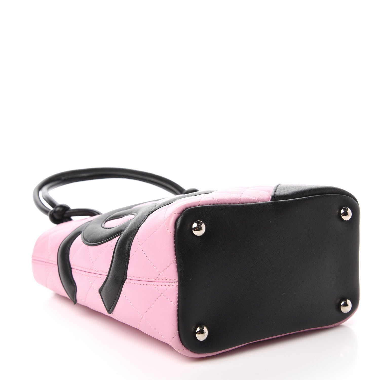 Chanel Calfskin Quilted Small Cambon Tote Pink Black 4 of 11