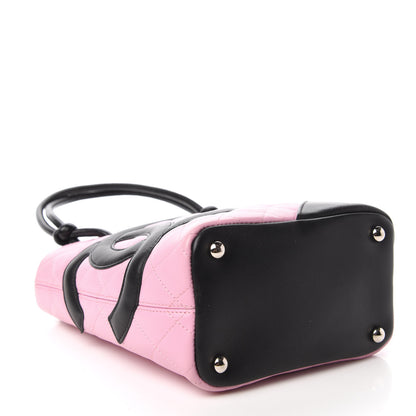 Chanel Calfskin Quilted Small Cambon Tote Pink Black 4 of 11