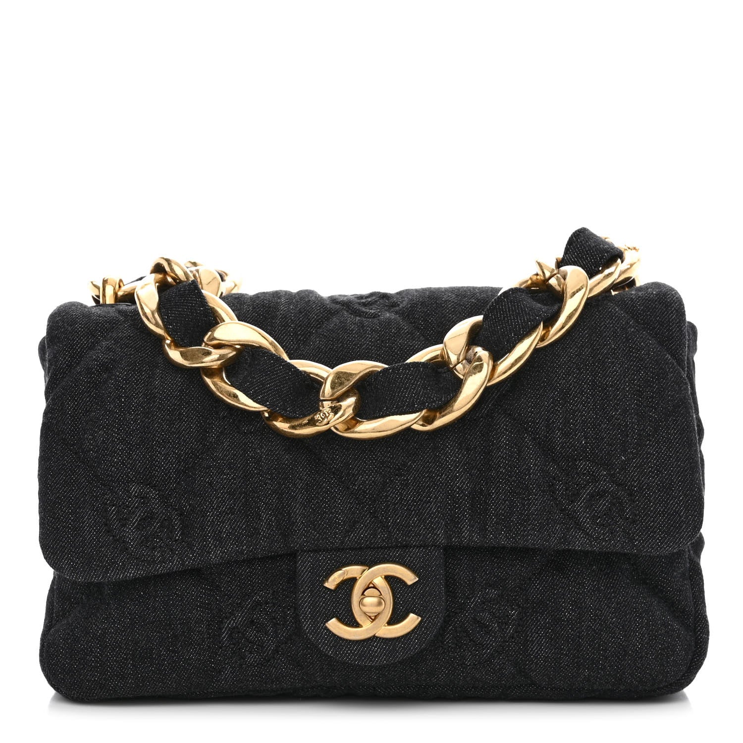 Chanel Denim Quilted Medium Funky Town Flap Black 1 of 10