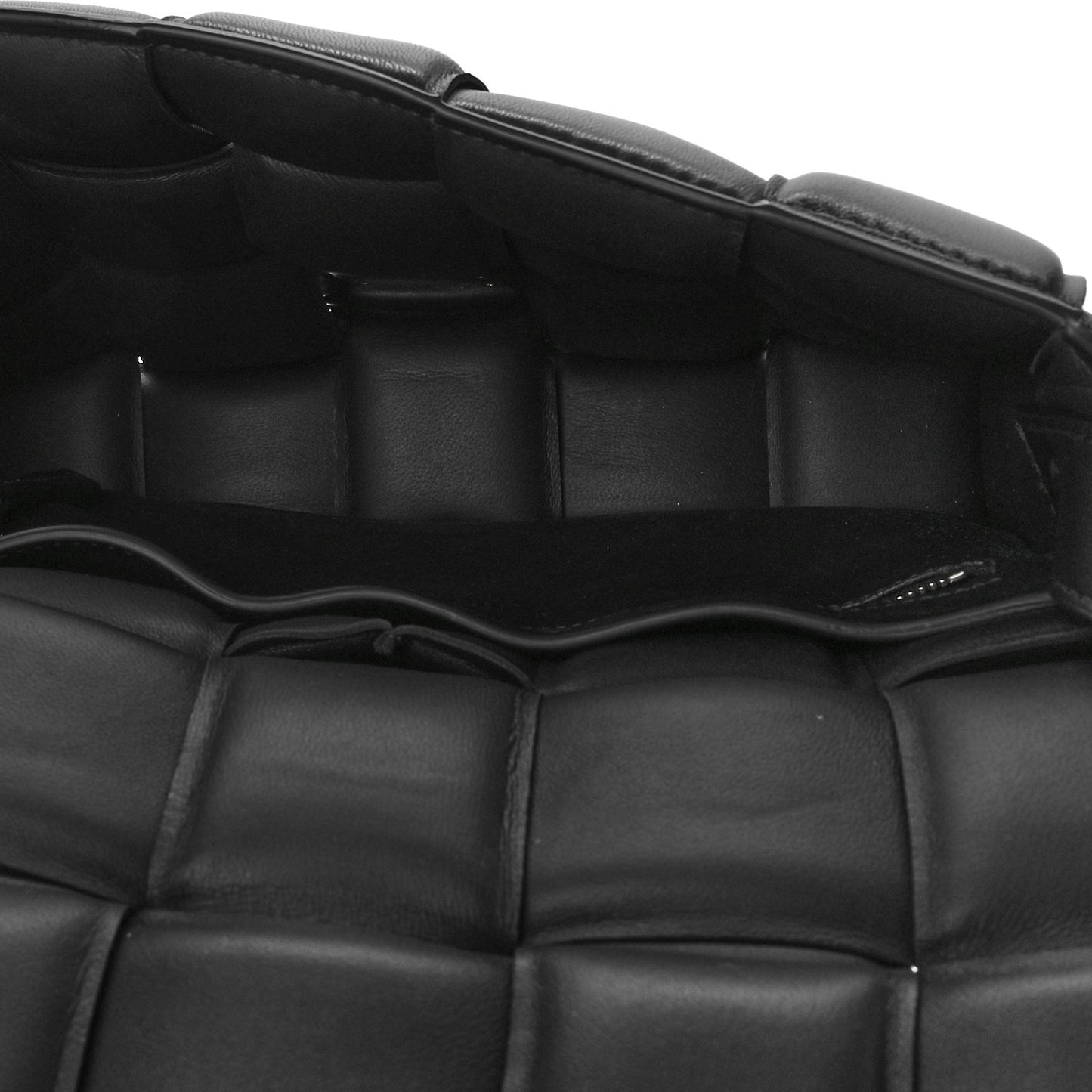 Nappa Maxi Intreccio Padded Cassette Crossbody Bag Black