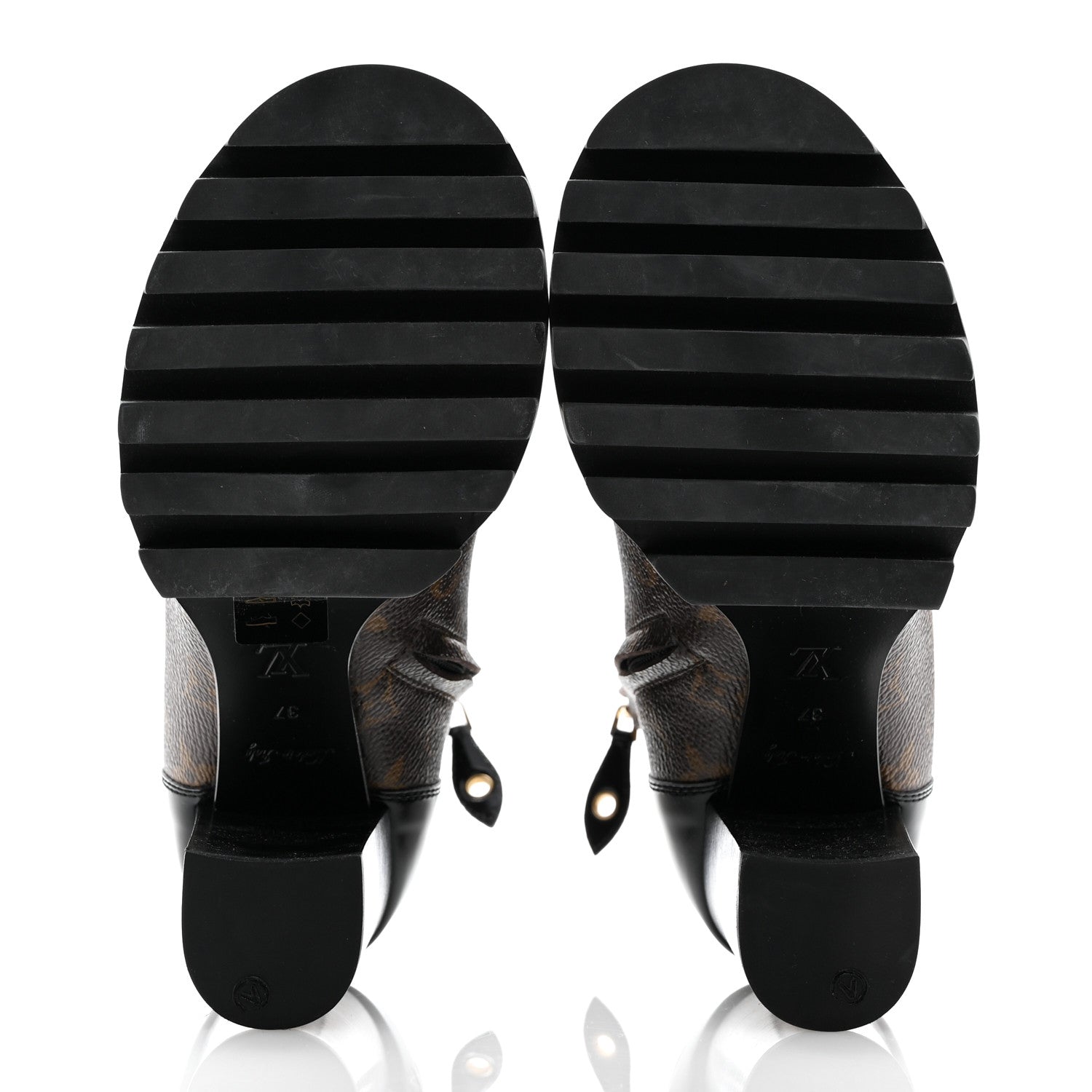 Louis Vuitton Patent Calfskin Monogram Star Trail Ankle Boots 37 Black 6 of 12