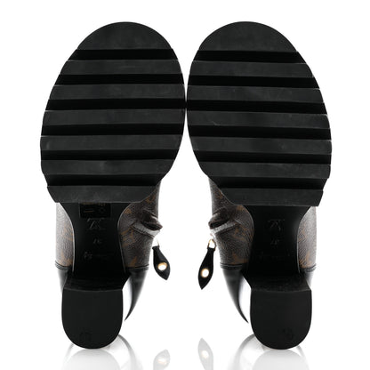 Louis Vuitton Patent Calfskin Monogram Star Trail Ankle Boots 37 Black 6 of 12