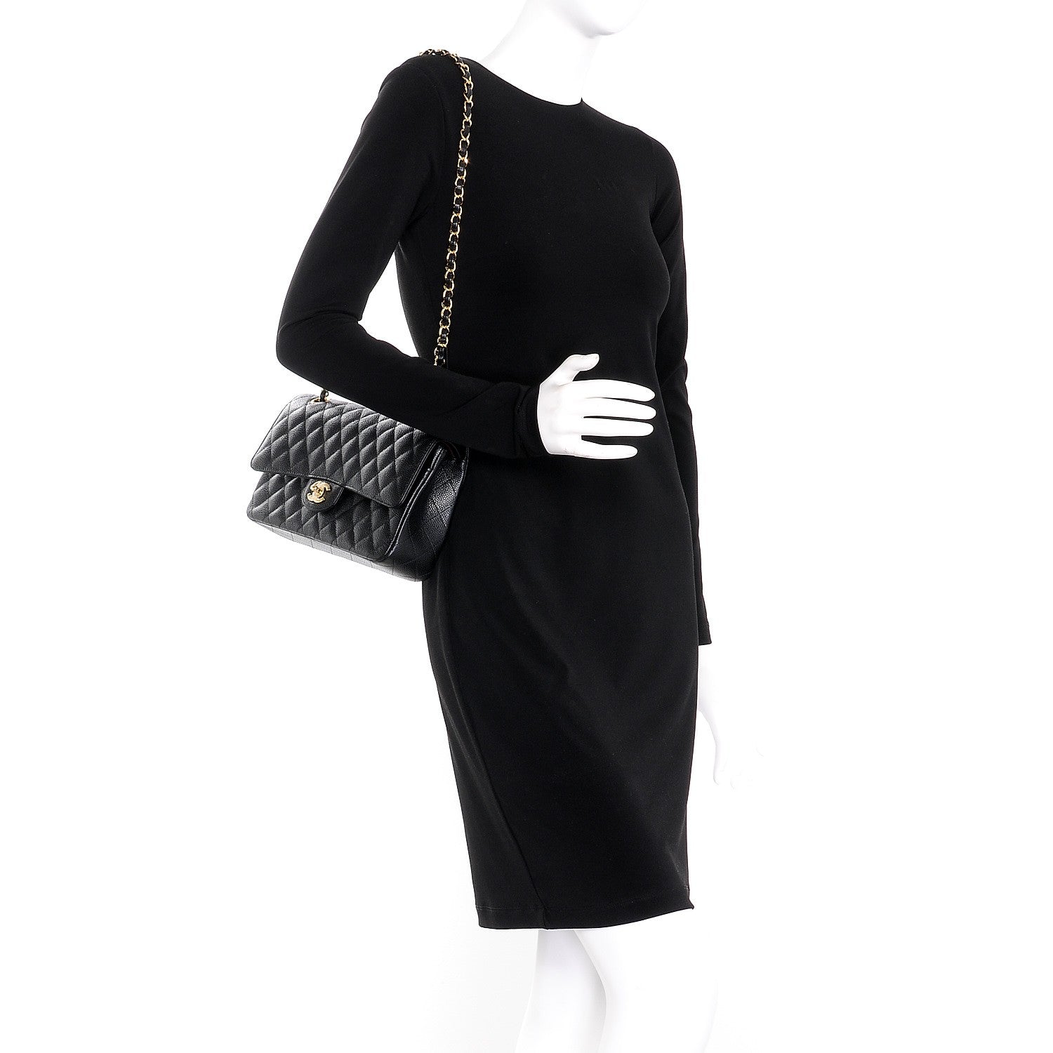 Chanel Caviar Quilted Medium Double Flap Black 2 of 9