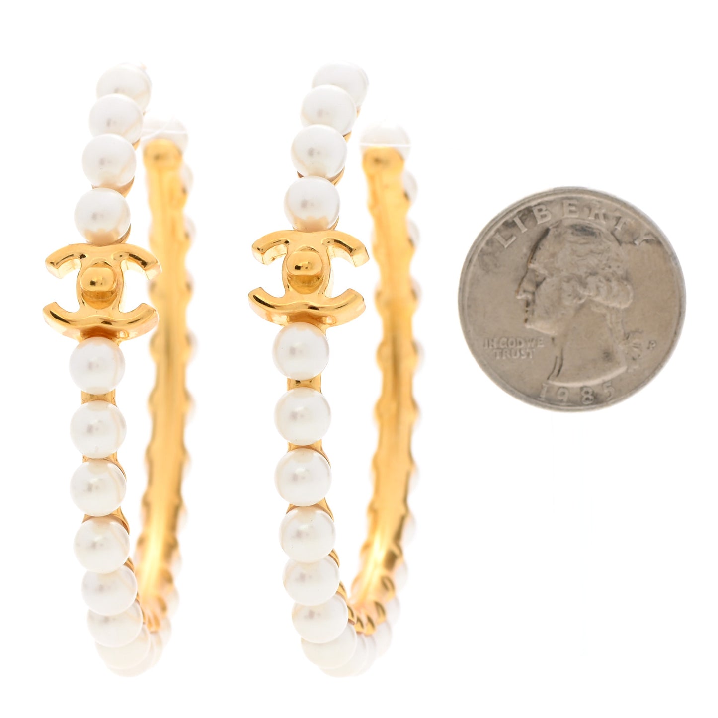 Pearl CC More Is More Hoop Earrings Gold