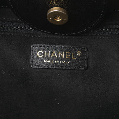Chanel Caviar Small Studded Deauville Tote Black 6 of 10
