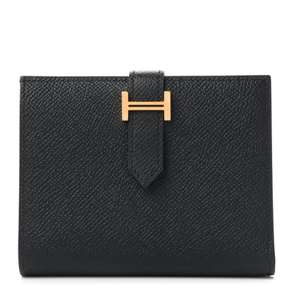 Hermes Epsom Bearn Compact Wallet Black 1 of 10