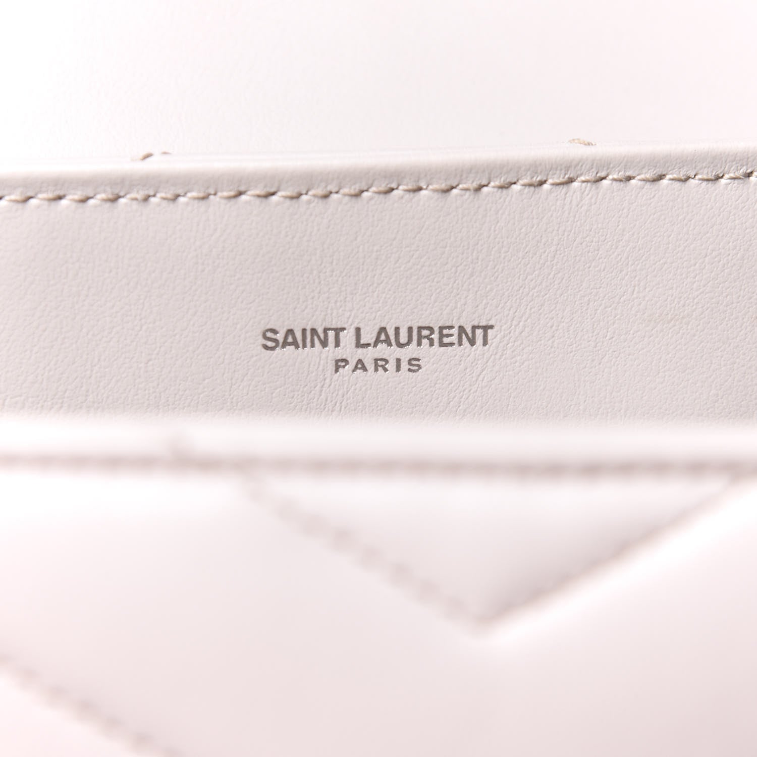 Saint Laurent Calfskin Y Quilted Monogram Medium Loulou Chain Satchel White 5 of 6