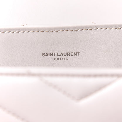 Saint Laurent Calfskin Y Quilted Monogram Medium Loulou Chain Satchel White 5 of 6