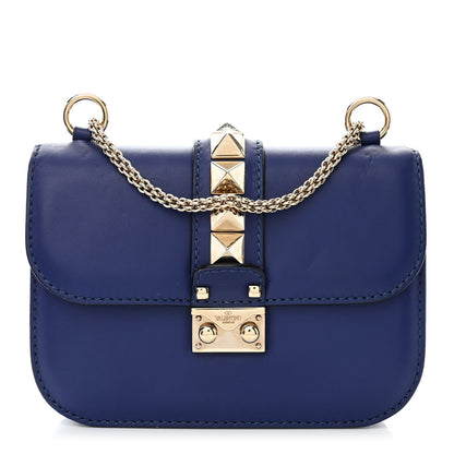 Valentino Garavani Vitello Small Glam Lock Rockstud Flap Blue China 1 of 13