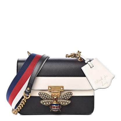 Gucci Calfskin Sylvie Web Queen Margaret Shoulder Bag Mystic White Black 1 of 11