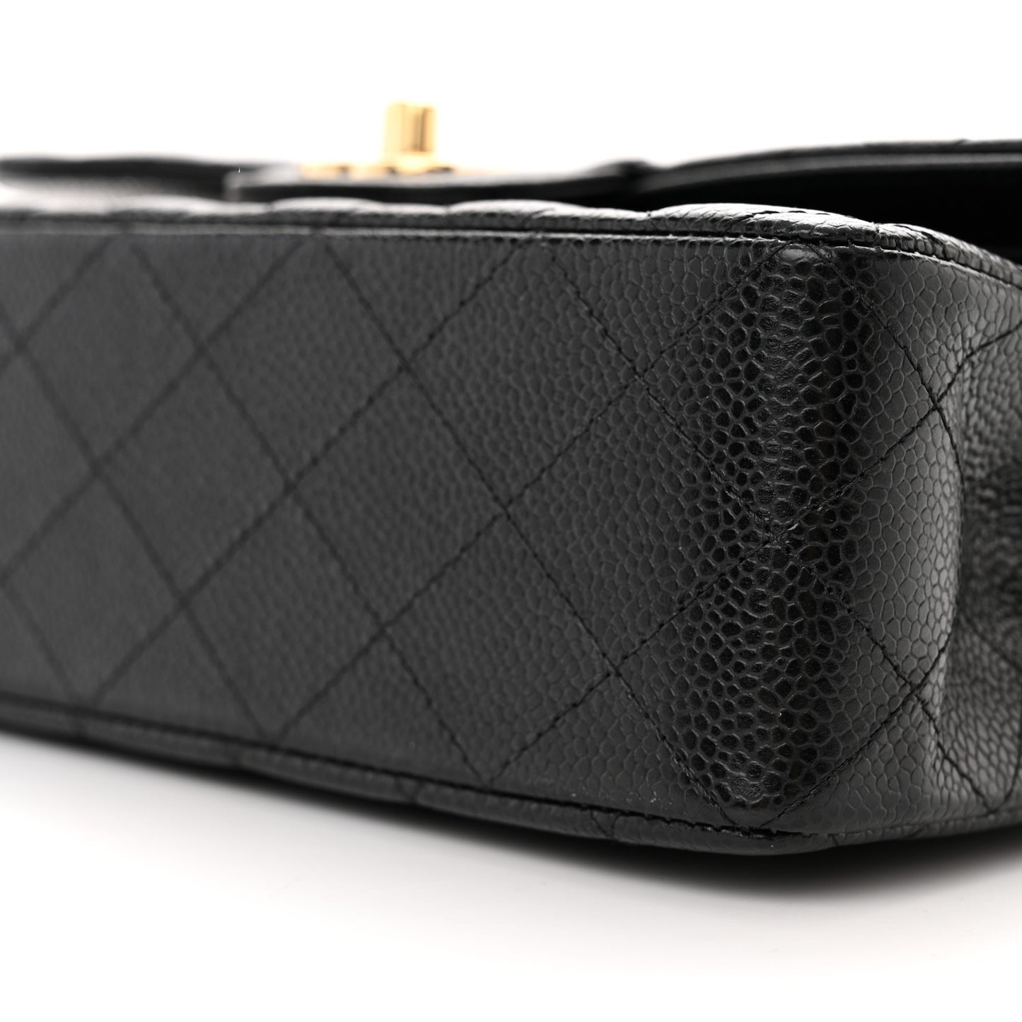 Caviar Quilted Small Double Flap Black