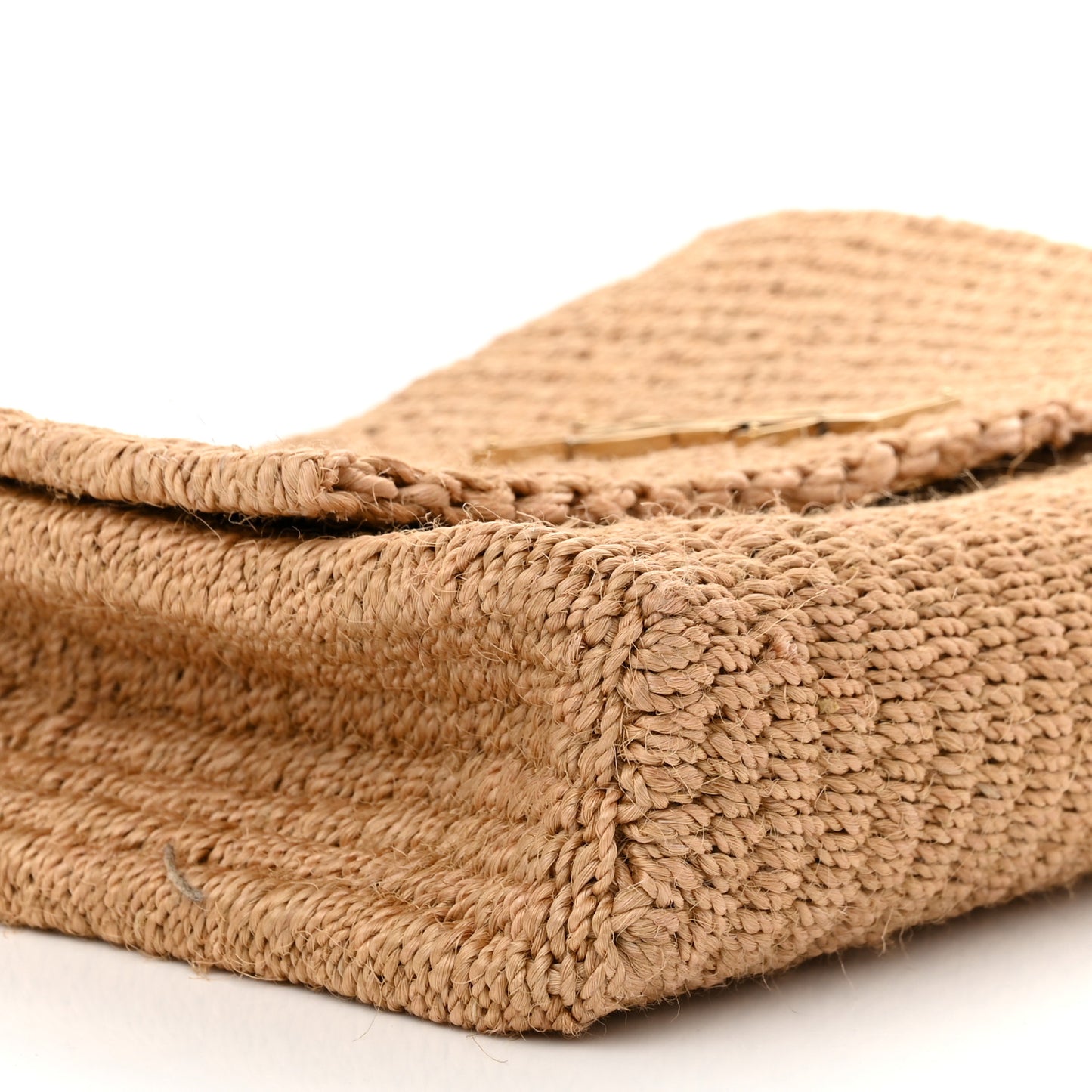 Raffia Medium Monogram Kate Satchel Natural