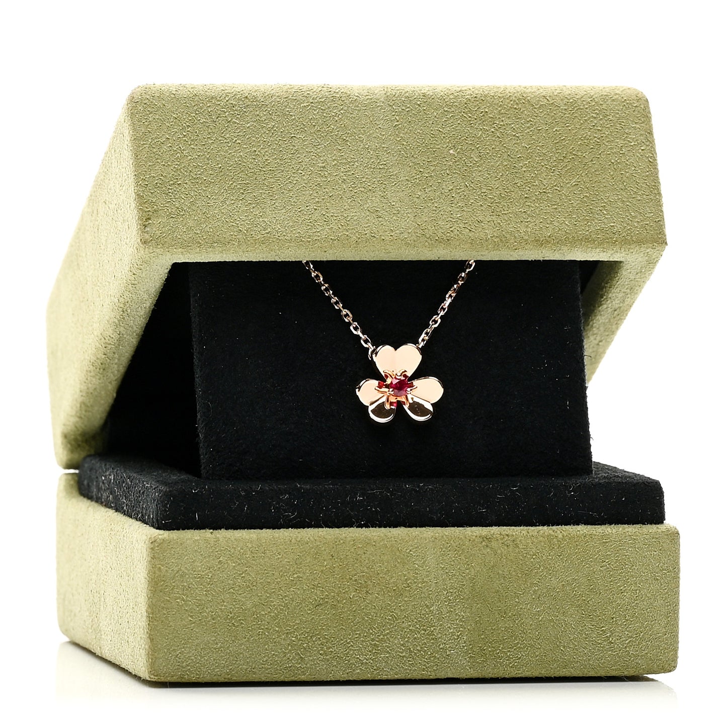 18K Rose Gold Ruby Mini Frivole Pendant Necklace