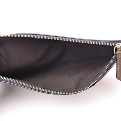 Fendi X FILA Vitello Century Mania Bi-Color FF 1974 Embossed Small Flat Clutch Blueberry Multicolor 5 of 10