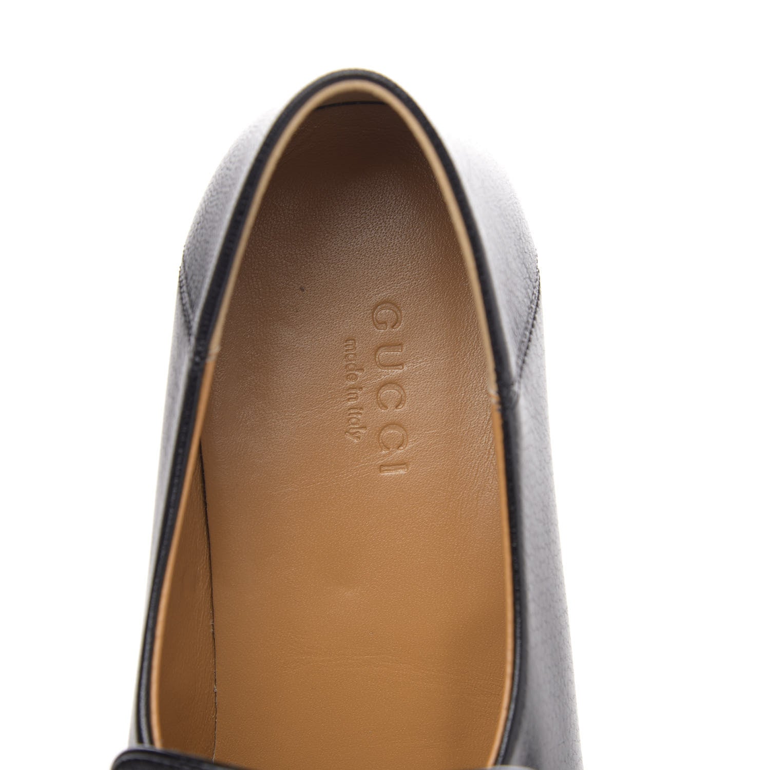 Gucci Goatskin Womens Horsebit Mid-Heel Loafers 37 Black 6 of 9