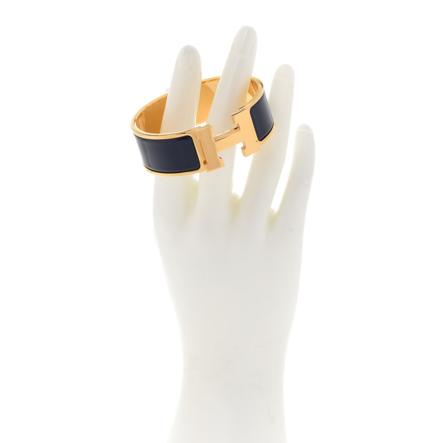 Enamel Wide Clic Clac H Bracelet PM Bleu Indigo