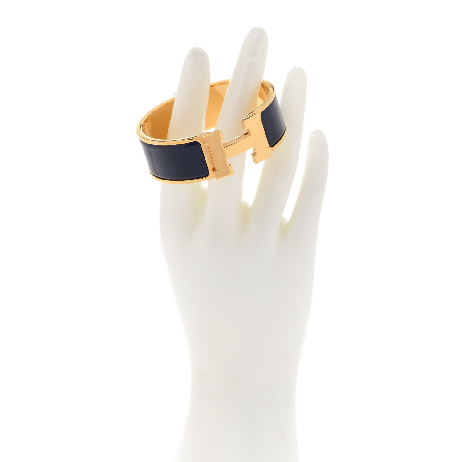 Hermes Enamel Wide Clic Clac H Bracelet PM Bleu Indigo 2 of 8