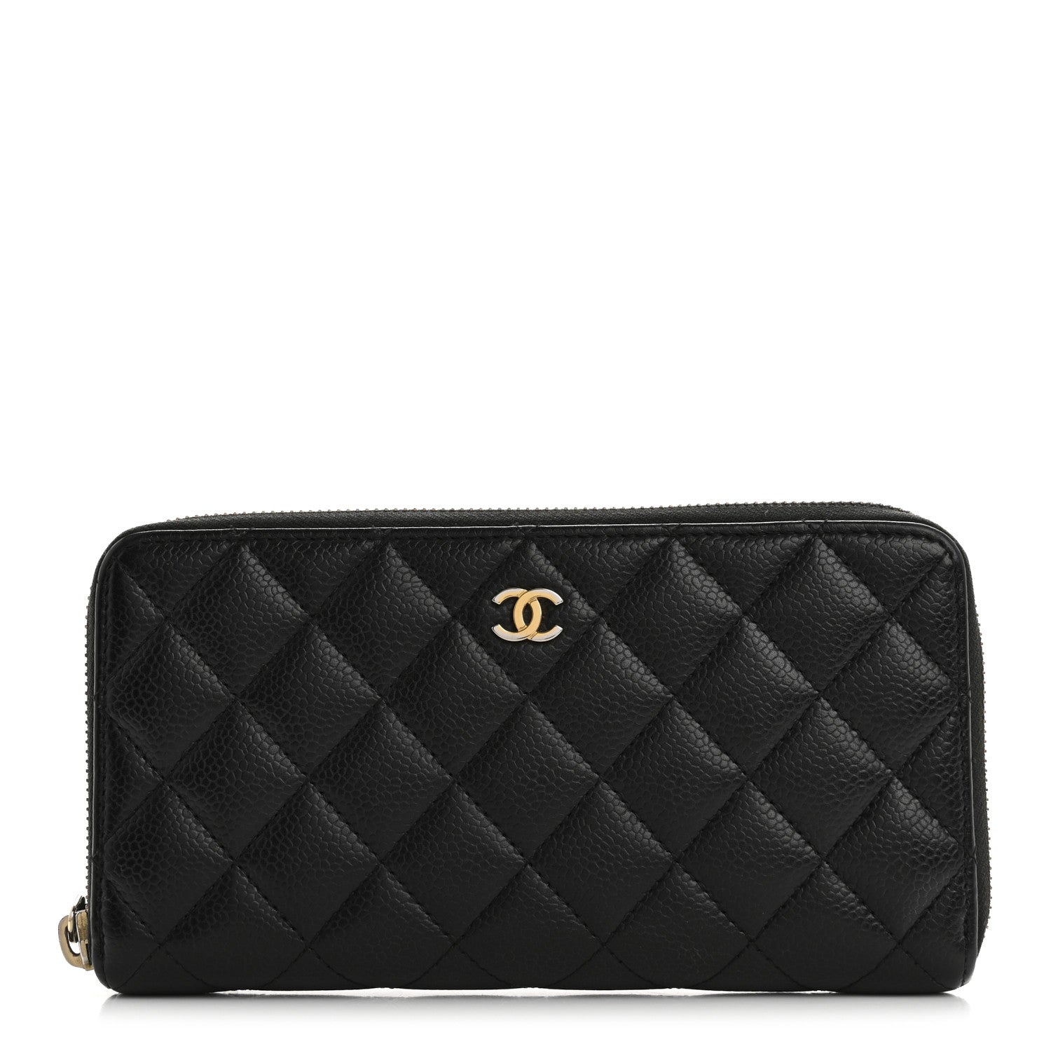 Chanel Caviar Quilted Large Gusset Zip Around Wallet Black 1 of 14