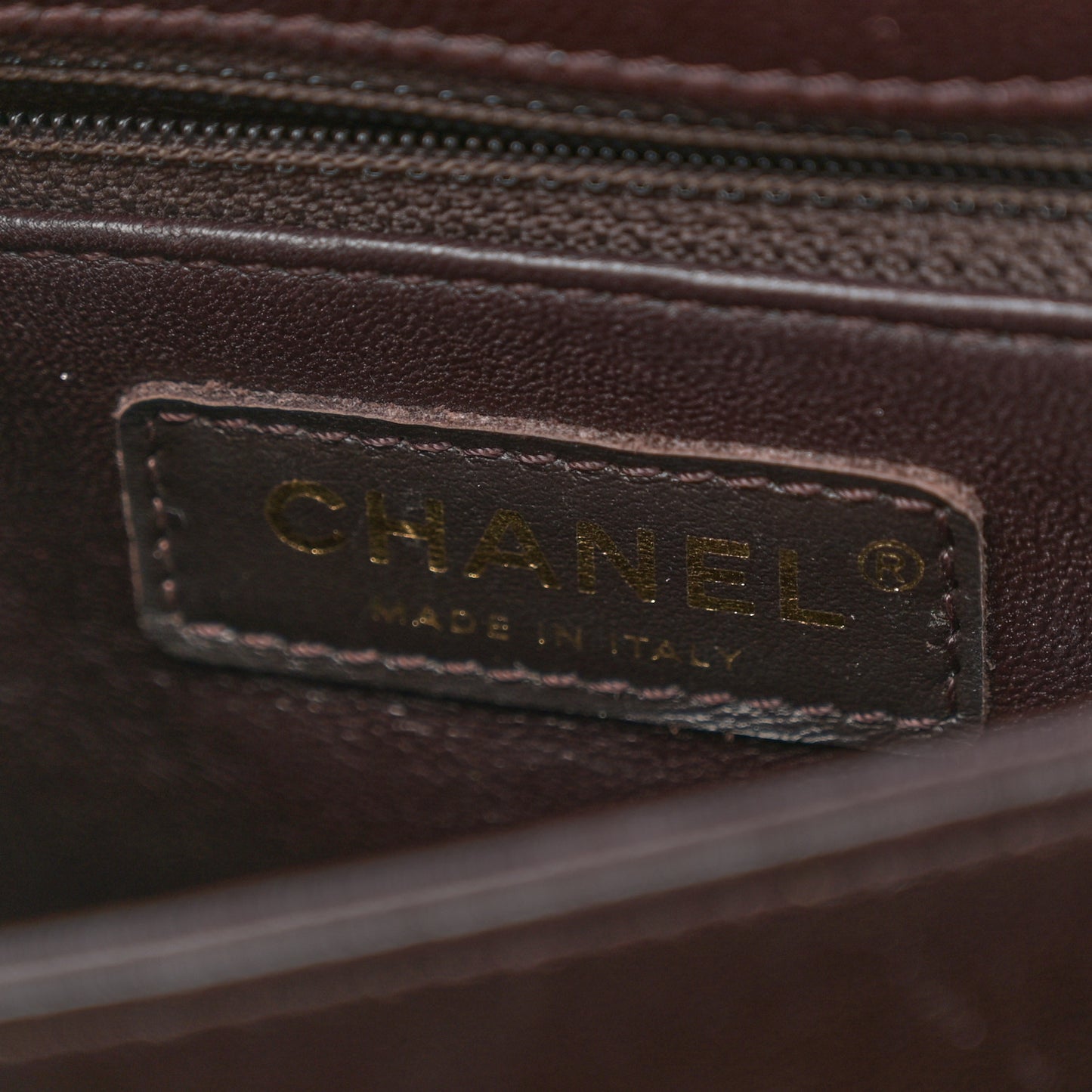 Caviar Quilted Mini Coco Handle Flap Dark Brown