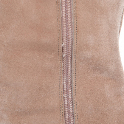 Christian Louboutin Suede Patent Lace Up Knee High Boots 39 Beige Black 13 of 13